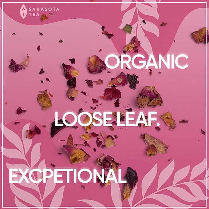 Organic Rose Petals Loose Herbal Tea | 100% USDA Organic Dried Rose Flowers | Caffeine-Free | Premium Culinary & Tea Grade | 4.4oz Bag | Floral & Aromatic | Non-GMO | Natural Beauty & Relaxation