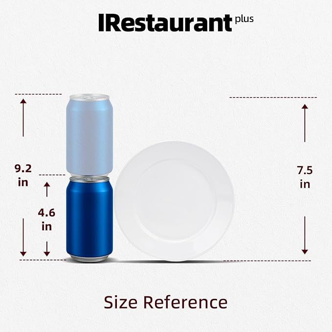 Wide Rim Bone China Commercial Grade Restaurant, Salad Plate 7.5", Case of 12
