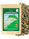 TeeLux Jasmine Pearls Green Tea, Handrolled Green Tea Loose Leaf with Delightful Aroma, Natural Jasmine Pearl Tea, 16oz