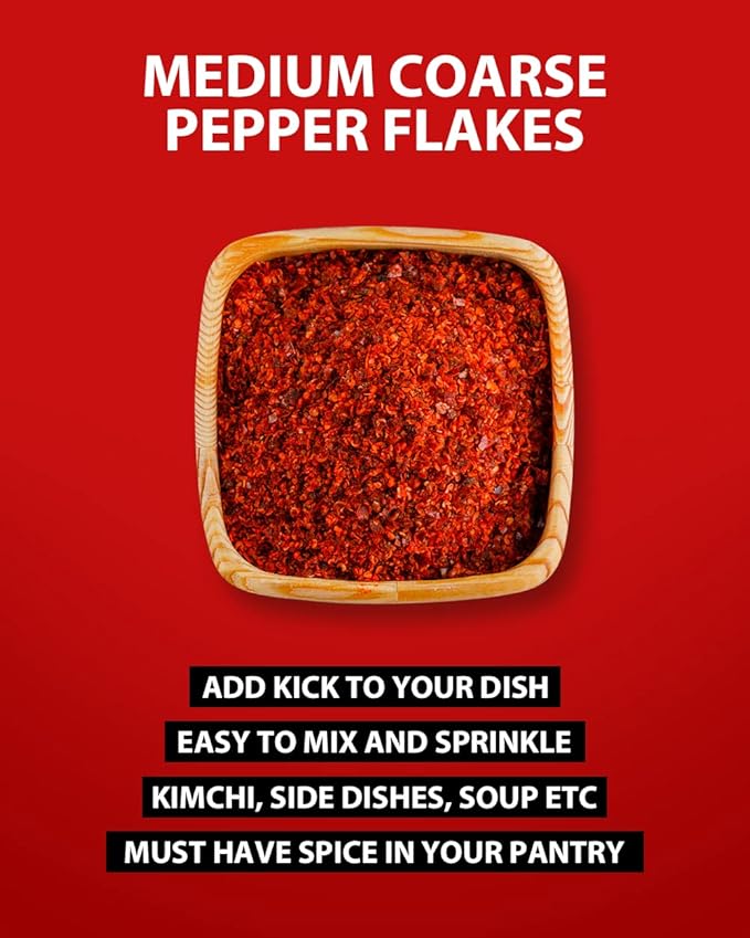 COELO Korean Red Pepper Powder (100g 3.5 oz.) Spicy Gochugaru Flakes Spice Seasoning Asian Food K-Food Kimchi Stew Stir-fry Dried Powdered Hot Red Chili 100% MSG/Gluten/Sugar Free VEGAN 1.0 Count