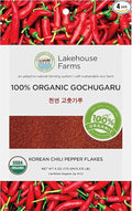 Lakehouse Farms 100% Organic Korean Chili Pepper Flakes/Powder (Gochugaru) - The Only U.S. Grown Organic Certified Korean Pepper Flakes (6 Ounce - Fine)