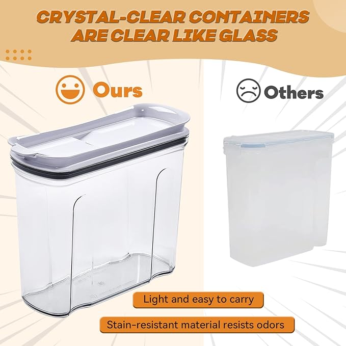 Cereal Containers Storage Set, Airtight Food Storage Container with Lid 3.5L,2PCS BPA-FREE Plastic Pantry Organization Canisters for Rice Cereal Flour Sugar Dry Food in Kitchen…