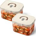 LemonRoad 2 Pack 1gal/3.75L Kimchi Sauerkraut Fermenting Container with Airtight Lids, Food Grade Fermentation Jar, Storage Box with Sealed Lids for Pickles and Vegetables