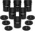 ePackageSupply 5 Gallon Bucket - Food Grade Bucket with Airtight Gamma Seal Screw-On Lid, BPA-Free, Heavy-Duty 90 Mil HDPE Plastic, Bulk Storage, Durable Container, Made in USA, Black/Black, 6 Packs