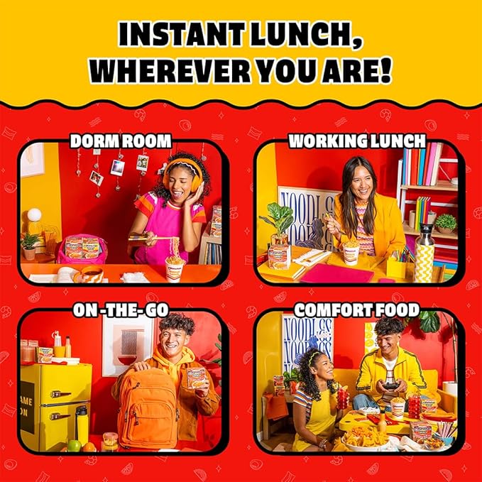 Maruchan Instant Lunch Ramen Noodles, Hot & Spicy Beef Flavor – Japanese-Style Instant Noodle Soup, Easy Meal Ready in 3 Minutes – 2.25 Oz. (12 Pack)