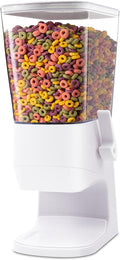 Cereal Dispenser Countertop,Cereal Containers Storage Snack Dispenser for Pantry, 3.2L Dry Food Dispenser for Grains, Nuts, Snack,Oatmeal, Pet food, White, 1Pc