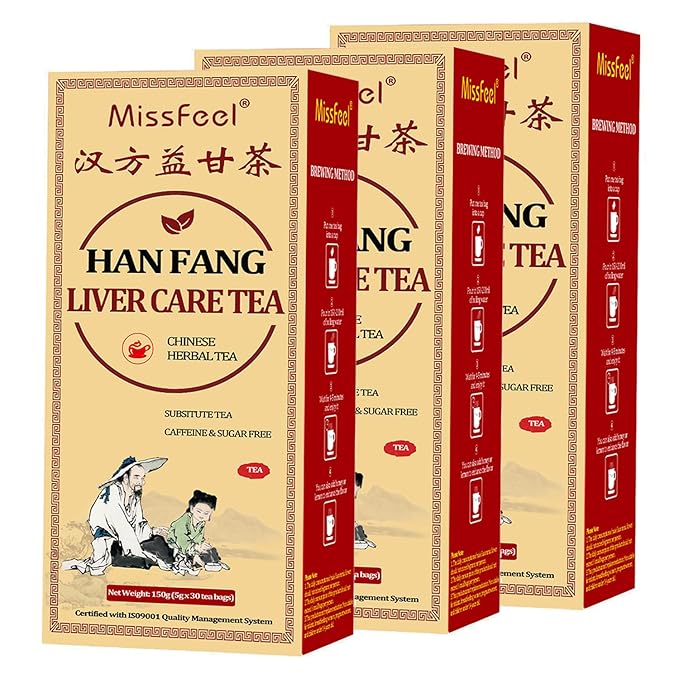 Daily Liver Care Tea, Natural LiverTea for Health, Chinese HerbalTeas, Organic LiversCleanse with Different Herbs, NO Additives No Caffeine No Sugar (90 Tea bags-3Boxes)