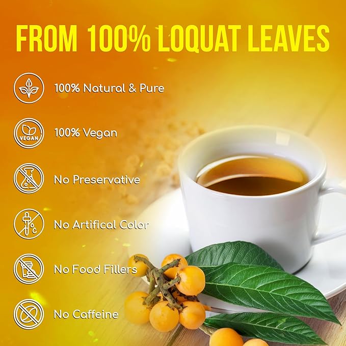 FreshDrinkUS, Premium 8oz Loquat Leaves | Dried Loquat Loose Leaf Tea | Eriobotrya japonica | Naturally Dried, Cut & Sifted | Herbal Tea Ingredient. Sugar-Free. Caffeine-Free. Vegan