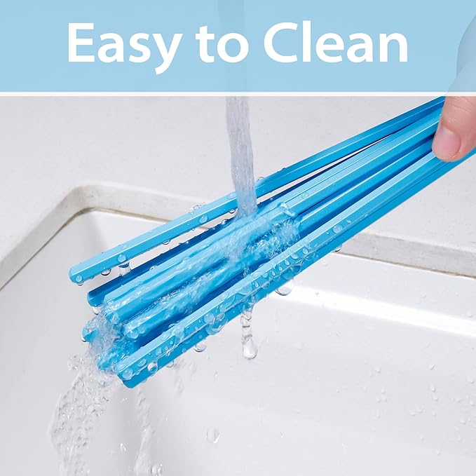 10 Pairs Fiberglass Chopsticks Non-Slip Tips, Dishwasher Safe & Reusable Japanese Korean Chopsticks for Sushi Ramen, 9.63 inch/24.5cm Chop Sticks for Family Restaurant - Blue
