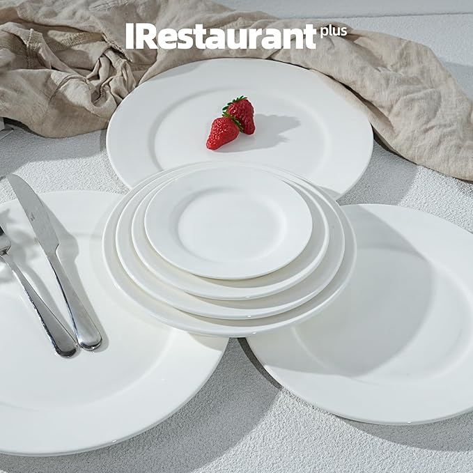 Wide Rim Bone China Commercial Grade Restaurant, Salad Plate 7.5", Case of 12