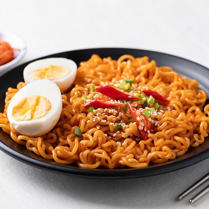 Instant Ramen Cup Noodles [STIR FRY Kimchi | 6 CUPS/Pack] – Healthy, Bold & Tangy | Korean Spicy Noodle Soup with Real Fermented Kimchi | 0 Trans Fat | Easy to Cook Meal or Snack - O’food
