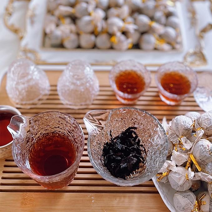 Junn Shenn Chinese Puerh Tea, Black Tea, 5 Years Aged Fully Fermented Red Tea, 30 Count Balls, 7.41Oz, 210g (About 1500ml Soup Per Ball)
