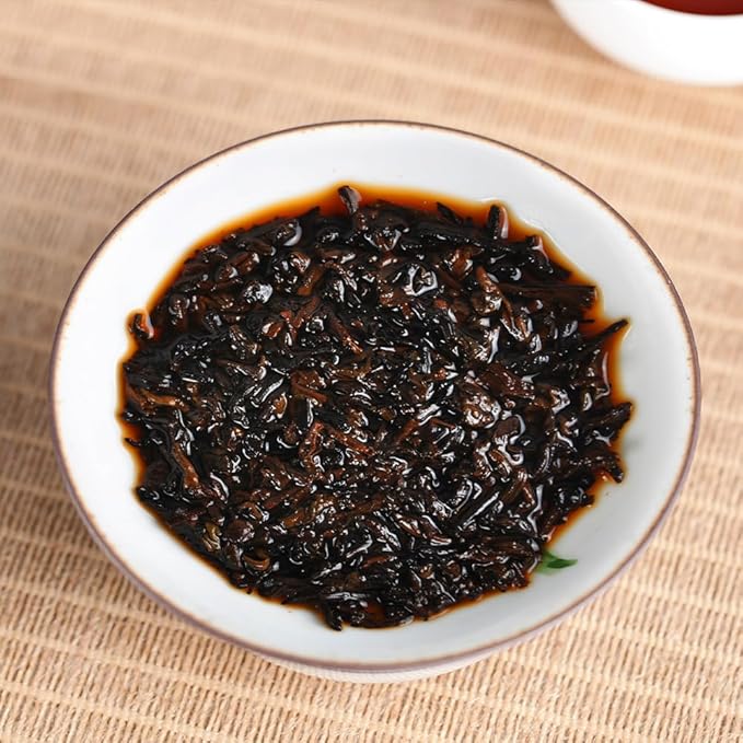 SANRAN Pu Erh Tea, Aged Puer Tea Cake, Ripe Puerh Black Tea, Year 2015, 12.60oz