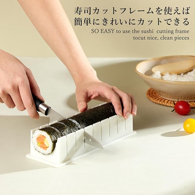 Delamu Sushi Making Kit, 20 in 1 Bazooka Roller Kit with Chef’s Knife, Bamboo Mats, Rice Mold, Temaki Sushi Mats, Rice Paddle, Spreader, Chopsticks, Sauce Dishes, Guide Book
