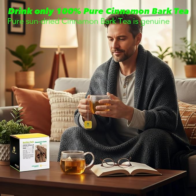 Soilmount Organic Cinnamon Tea Bags| Rou Gui – 18 Tea Bags per Box, Naturally Flavored, Promotes Health and Relaxation