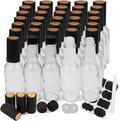 35 Pack 5oz Hot Sauce Bottles with Lids,Glass Woozy Bottles with Dripper Inserts and Shrink Capsules,Small Glass Wine Bottle for Homemade Sauces,Oils,Vanilla Extracts,Dressings,Gifting