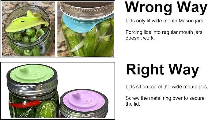 7pack Maintenance airlock waterless fermentation lids for wide mouth mason jars. Make Sauerkraut, Kimchi, Pickles, any fermented vegetable probiotic foods. BPA, mold free, dishwasher safe.