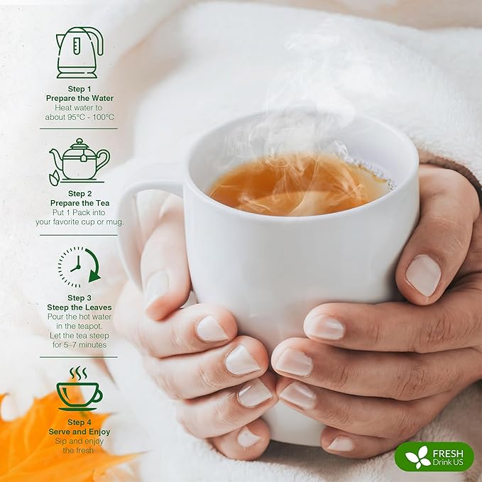 FreshDrinkUS, 30 Tea Bags of Herbal Day Cleanse Tea – 30 Day Program | Refreshing Mint Blend with Dandelion, Senna & Hibiscus | Naturally Supports Wellness & Light-Feeling | Caffeine-Free Herbal Tea