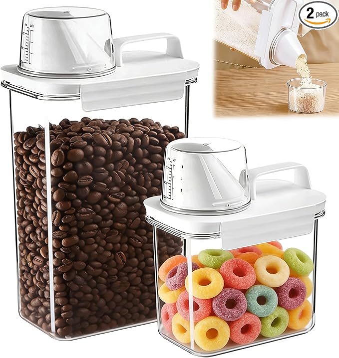 Rice Storage Dispenser And Cereal Container -Airtight Food Storage Organizers BPA-free Plastic Kitchen Pantry Storage Containers food-grade PET material Suitable for rice, grains