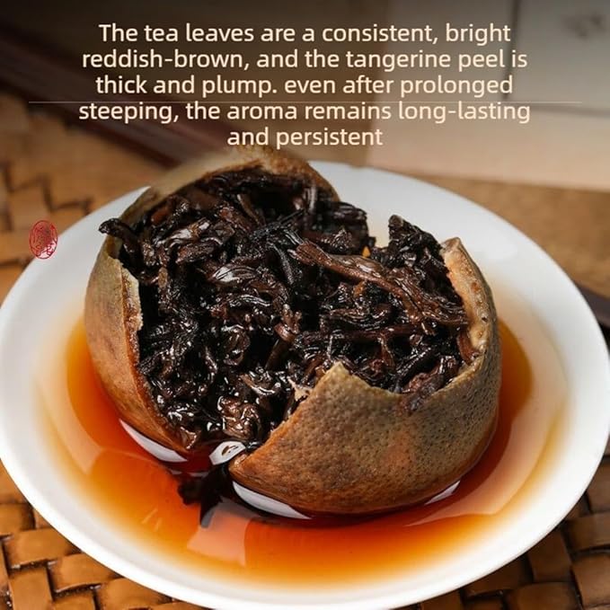 Xinhui Little Green Mandarin Pu-erh Tea 250 g, Whole Cut Dried Citrus with Yunnan Aged Ripe Pu-erh | Smooth Taste, Rich Aroma, Traditional Craftsmanship | for Daily Relaxation & Gifting