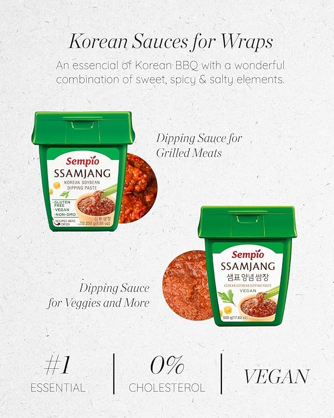 SEMPIO Gluten-Free Ssamjang: Mild Seasoned Soybean Paste, Savory Dipping Sauce for Meat & Vegetables, Korean BBQ, Vegan Non-GMO (8.8oz/250g)