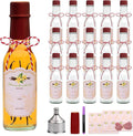 5oz Hot Sauce Bottles With Lids - Clear Woozy Bottles With Shrink Capsules for Vanilla Extract or Wine Making, Set of 16