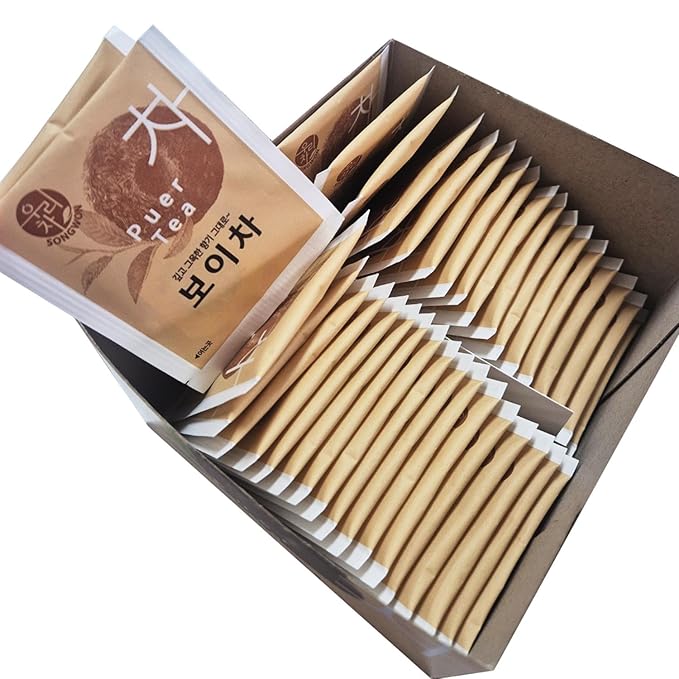 SONGWON 100% Pu-erh Tea – Deep & Fragrant Flavor, Smooth Taste, 0.6g x 40 Tea Bag (0.85oz / 24g)