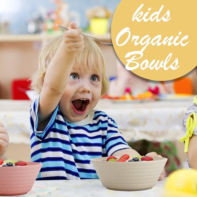 Wrova Wheat Straw Bowl Sets,6 PCS Unbreakable Big Cereal Bowl 50 OZ,Microwave and Dishwasher Safe Bowls,Large Salad Bowls for Party,Dorm,Apartment,Camping (Colorful Series)