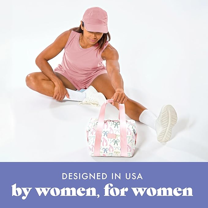 Fit & Fresh Remi Lunch Bag for Women Work – Neoprene Lunch Tote with Containers & Ice Pack, Reusable Meal Prep Lunch Box, Large Capacity, Machine Washable, Dainty Bows