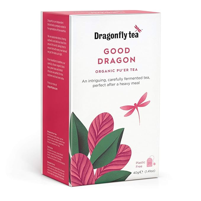 Dragonfly Tea Organic Pu Er Tea, 20 CT