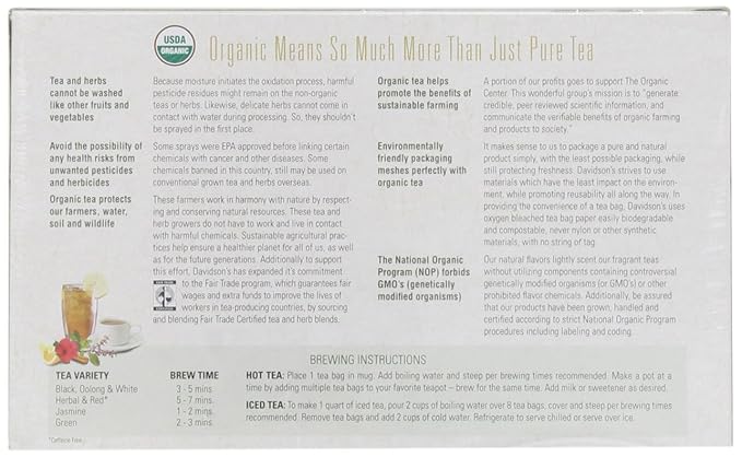 Davidson's Organics, Jasmine Flower, 100-count Unwrapped Tea Bags