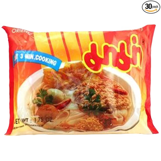 MAMA Noodles Creamy Shrimp Tom Yum Instant Spicy Noodles w/Delicious Thai Flavors, Hot & Spicy w/Creamy Shrimp Tom Yum Soup Base, No Trans Fat w/Fewer Calories Than Deep Fried Noodles 30 Pack