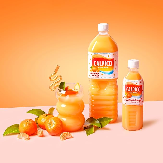 CALPICO Mandarin Orange – Smooth, Creamy & Refreshing Non-Carbonated Beverage, Sweet and Tangy, Japanese Lactic Acid Drink, 16.9 Fl oz (Pack of 6)