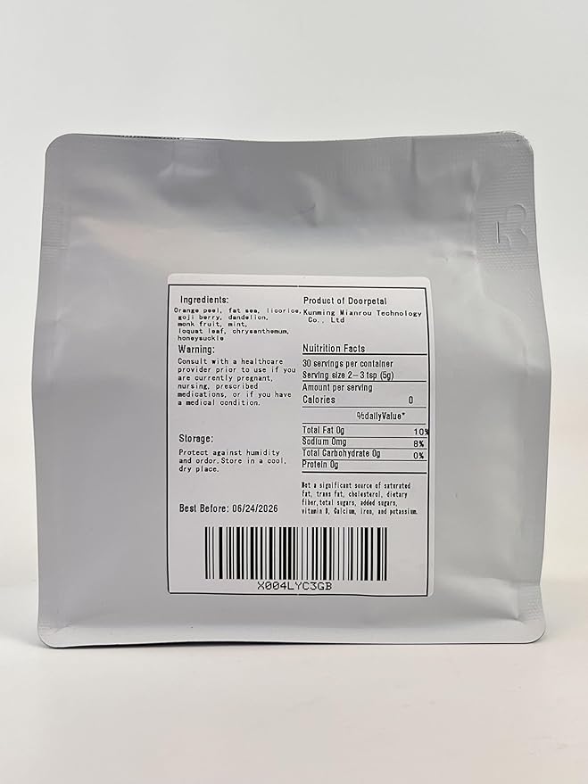 100% Pure Herbal Blend Plant-Pyramid Tea Bags （A pack of 50 bags）8.81oz/250g，Caffeine Free, Gluten Free 胖大海金银花菊花茶(Fat sea Honeysuckle and Chrysanthemum Tea)
