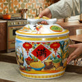 Home airtight Ceramic kitchen Storage Jar, Large Capacity Food Storage Jar, Rice Storage Container With lid, Grain & Rice Dispenser, for Flour, Sugar, Cereal, Coffee.(10KG)