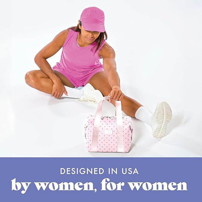 Fit & Fresh Remi Lunch Bag for Women Work – Neoprene Lunch Tote with Containers & Ice Pack, Reusable Meal Prep Lunch Box, Large Capacity, Machine Washable, Tiny Hearts