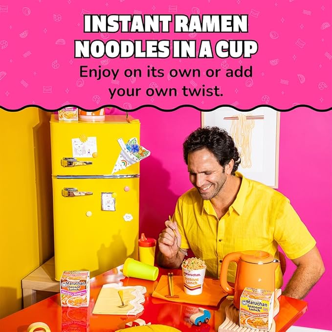 Maruchan Instant Lunch Ramen Noodles, Hot & Spicy Shrimp Flavor – Japanese-Style Instant Noodle Soup, Easy Meal Ready in 3 Minutes – 2.25 Oz. (12 Pack)