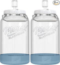 2 Pack 1.5 Gallon Large Fermentation Jars with Airtight Lids & Airlocks, Wide Mouth Glass Mason Jar for Mead Making, Brewing - 100% Leak-proof Pickle jars Kimchi Container with Handles & Bases