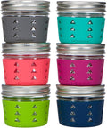 JarJackets Silicone Mason Jar Protector Sleeve - Fits 4oz Jelly Jars | Package of 6 | Multicolor (Multicolor, 6)