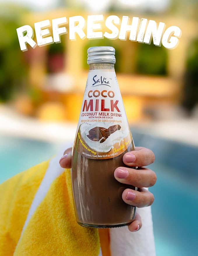 Savia - Coconut Milk Drink, Quality Coconut-Based Beverage, Made with Real Coconut Pulp & Natural, Delicious & Refreshing, Vegetarian, Gluten-Free(9.8oz, 12-Pack) (Chocolate)