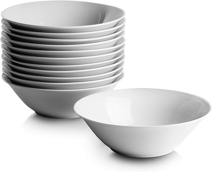 10 Strawberry Street 7" Catering Round Cereal Bowl, Set of 12 White