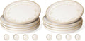 Artena Salad Plates Set Of 4, 8.5 Inch Embossed Small Ceramic Dinner Plates for Appetizer Dessert, Kitchen Plates With Lipped Edges, Microwave Oven Dishwasher Safe (Multiple Patterns) (Pack of 2)