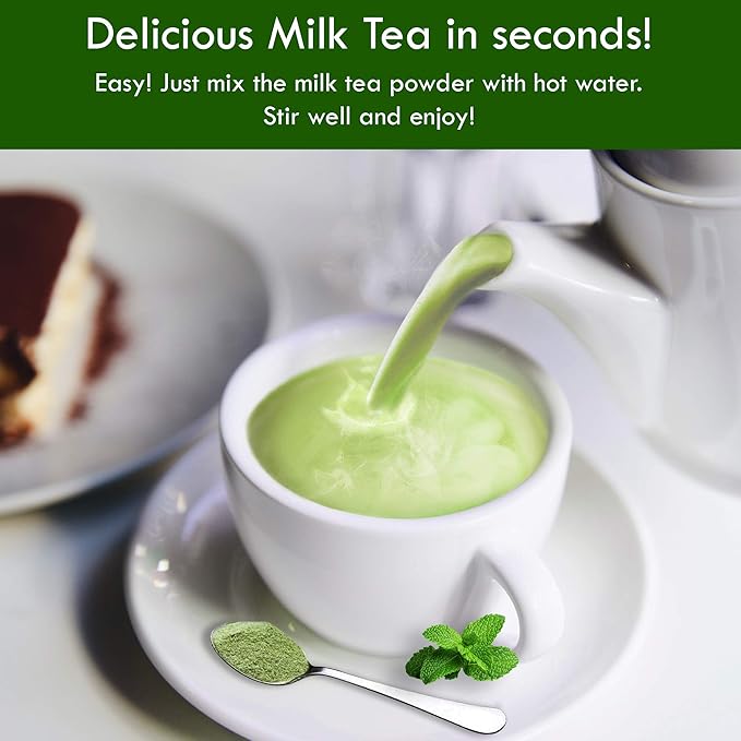 Matcha Bubble Milk Tea Instant 3in1 Powder Mix - 1kg (33 Drinks) | For Boba Tea, Milkshake, Blended Frappe and Bakery | Authentic Taiwan Recipe | Zero Trans Fat, No Preservatives by Moriyama Teahouse