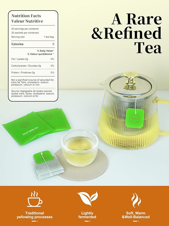 CO-OP 1950 Yellow Tea Bags, Smooth & Mellow Taste, Warm Corn & Chestnut Aroma, Traditional Chinese Yellow Tea, Unique Yellowing Process, 20 Count