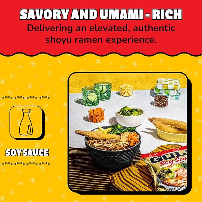 Maruchan Gold Ramen Noodle Soup, Soy Sauce Flavor – Restaurant Quality Japanese-Style Instant Noodles, Quick & Easy Meal – 3.79 Oz. (5 Pack)