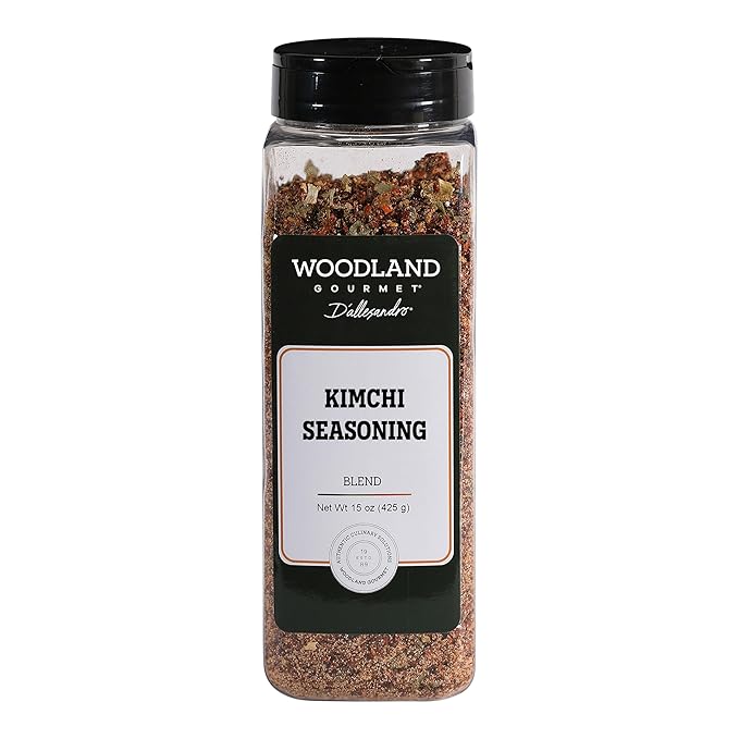 Kimchi Seasoning, 15 oz – Korean Kimchi Spice Mix with Gochugaru, Garlic & Rice Flour – Homemade Fermented Cabbage & Korean Chili Blend, by Woodland Gourmet