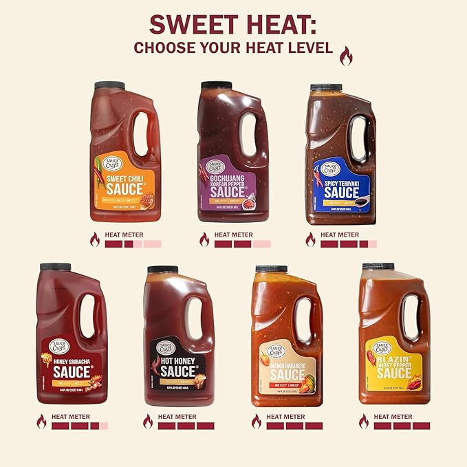 Sauce Craft Hot Honey, Back-of-House Ease for Quick Service Kitchens, Versatile Drizzle for Breakfast to Dessert, 0.5 Gallon