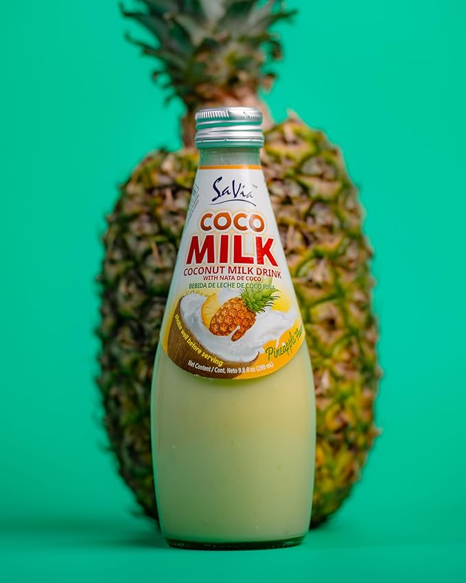 Savia - Coconut Milk Drink, Quality Coconut-Based Beverage, Made with Real Coconut Pulp & Natural, Delicious & Refreshing, Vegetarian, Gluten-Free(9.8oz, 12-Pack) (Pineapple)