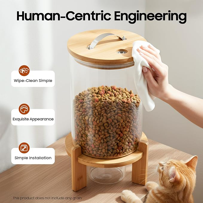 7.5L Cereal Containers Storage, Rice Glass Containers with Sealed Lids Freestanding Grain Dispenser Food Storage Bottles for Storing Rice, Flour, Coffee Beans