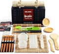 Sushi Making Kit, Delamu Upgrade 22 in 1 Sushi Maker Kit with Bamboo Mats, Chef's Knife, Triangle/Nigiri/Gunkan Sushi Mold, Chopsticks, Guide&More